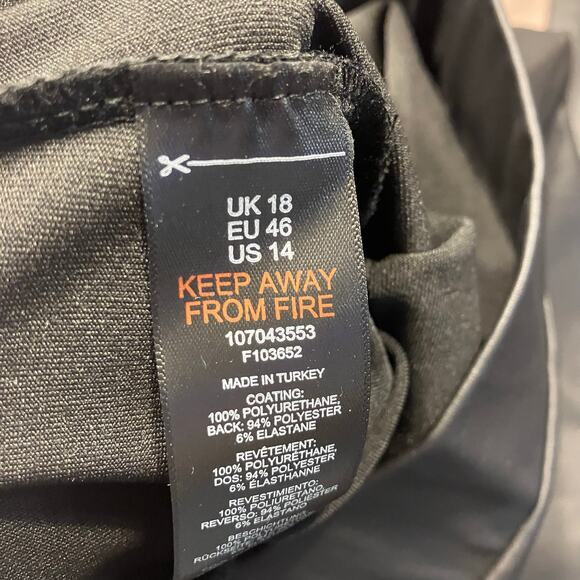 Topshop Maternity Faux Leather Leggings US 14 Black High Rise Stretch Pants - Picture 3 of 13